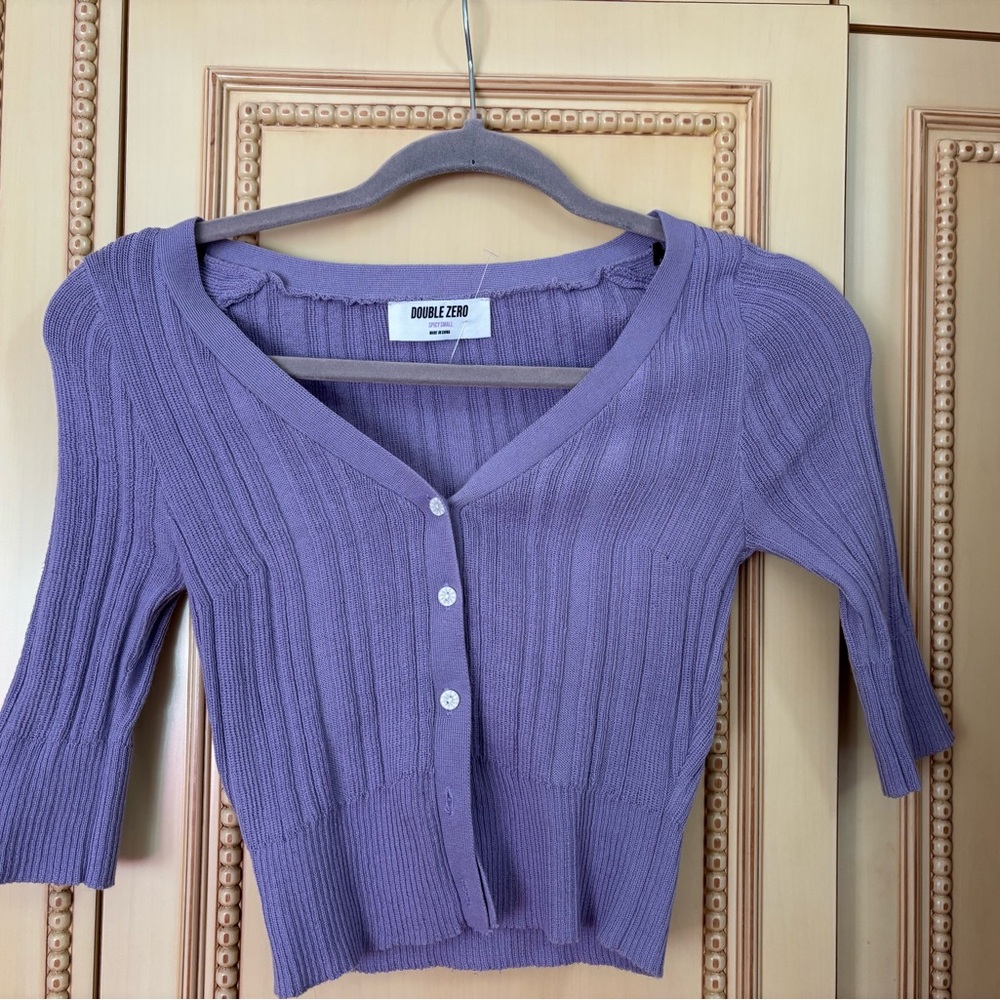 Quarter sleeve cardigan